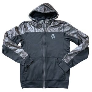 Adidas Team Issue John Wall Full Zip Hoodie Mens Small Black Silver AC0271